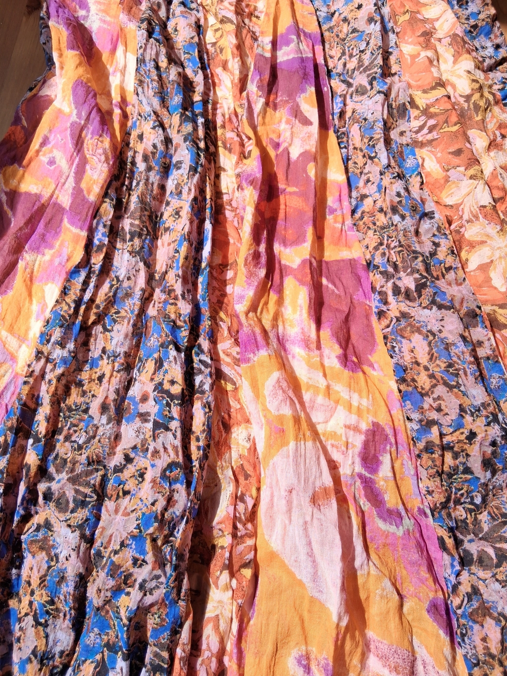 Free People Floral Maxi Dress, Vibrant Colorful Funky Pattern - Picture 2 of 5